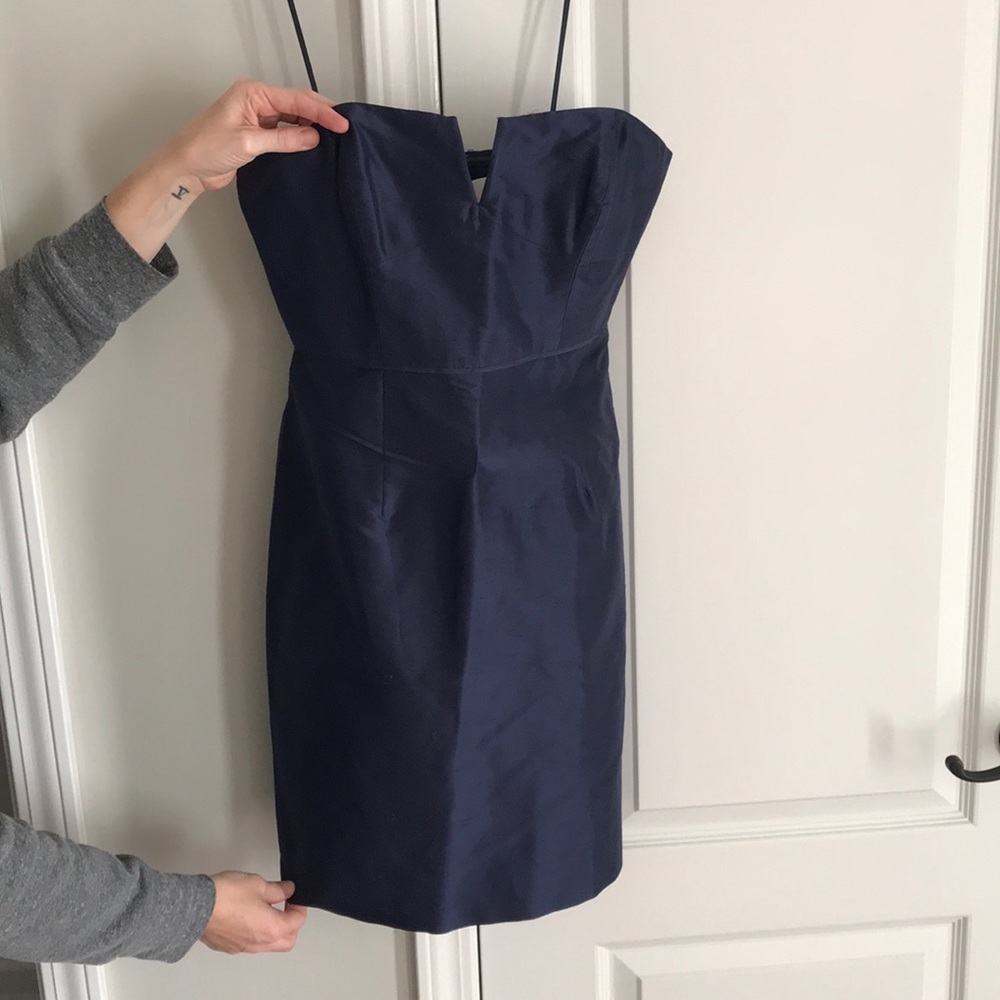 J Crew Navy Blue Strapless Dress